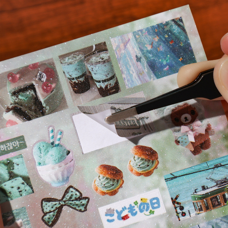 Embellishments For Scrapbooking - 귀여운 일본 식료품점 테마 스티커북 30매
