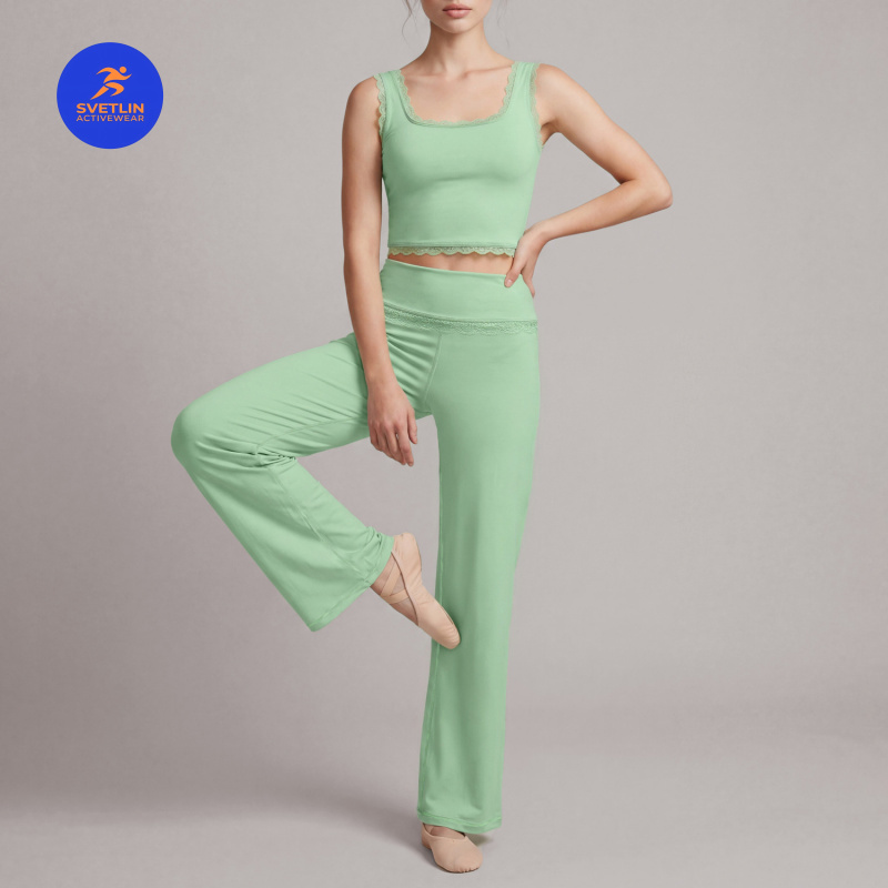 Elastic Lace Trim - SVETLIN 유럽/미국 사이즈, 고품질 스포츠 요가복