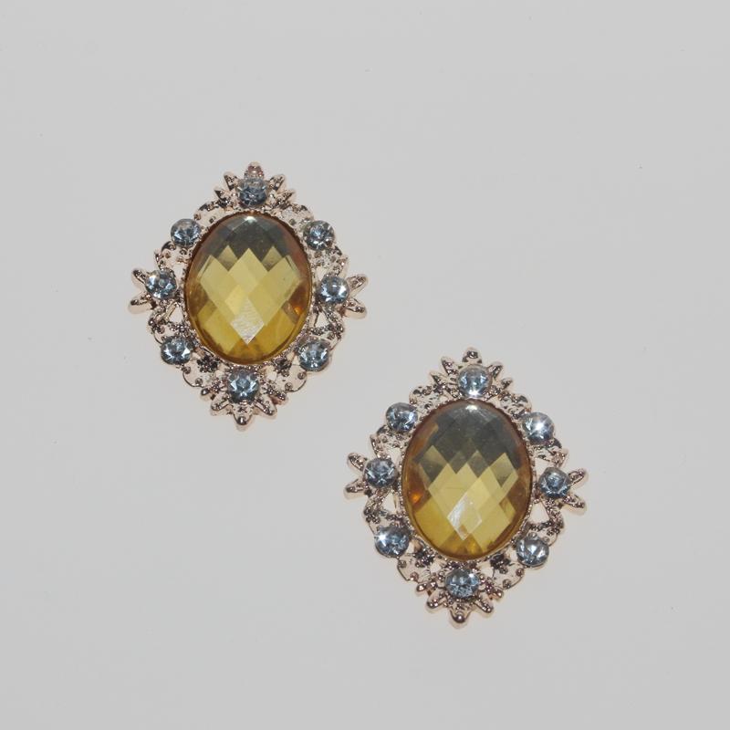Embellishment Glue Craft - 의류용 아크릴 합금 소재의 타원형 장식