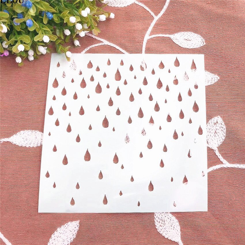Embellishments For Scrapbooking - 15*15 빗방울 스크랩북 스텐실 스프레이 플라스틱
