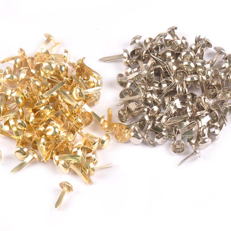 Embellishments For Scrapbooking - 100Pcs 믹스 라운드 브래드 실버/골든 장식품