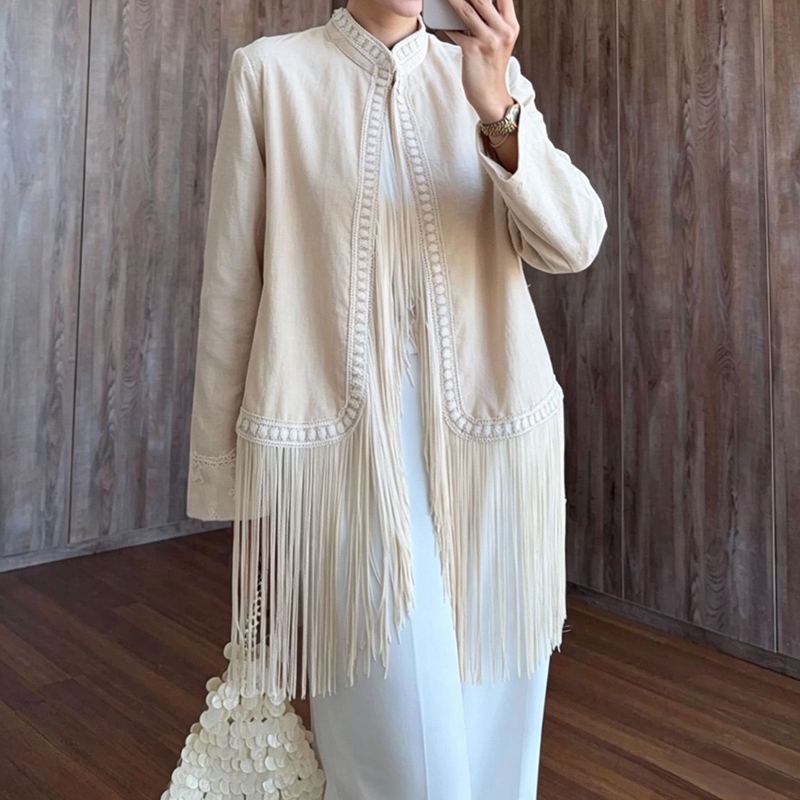 가을 보헤미안 스타일 아우터 코트, 하라주쿠 스타일 여 - Tassel Fringe Trim 리뷰 및 가격