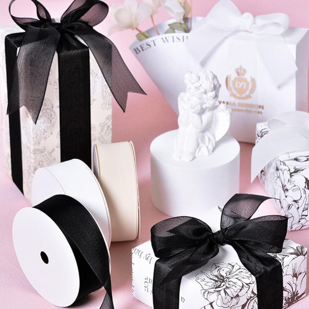 1인치 블랙 오간자 리본 와이어드 시어 메쉬 시폰 리본 - Organza Ribbon Spool 리뷰 및 가격