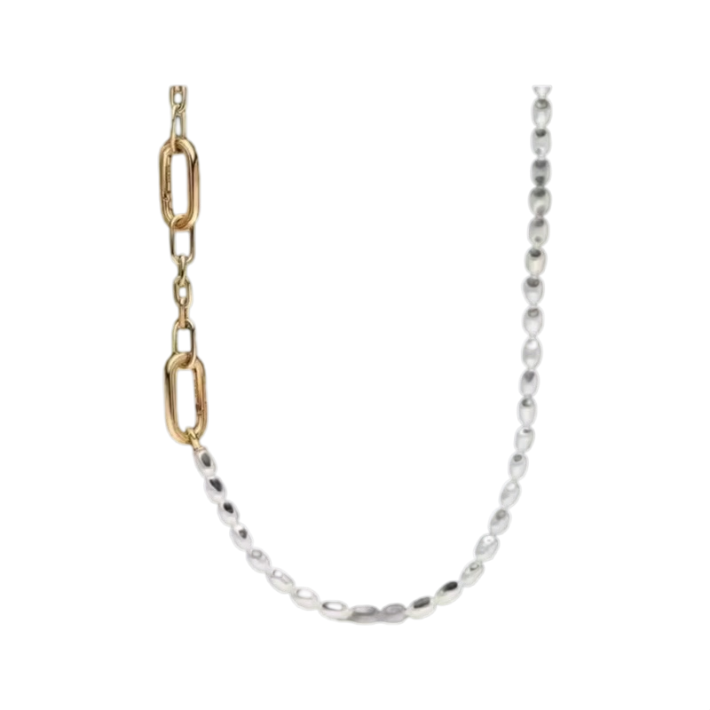 새로운 S925 실버 잠금장식과 진주 장식이 달린 쇄골 - Pearl Trim Chain 리뷰 및 가격