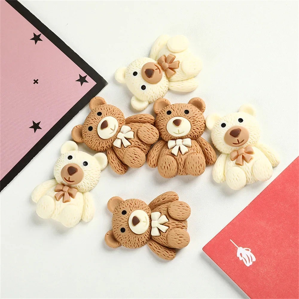 10-100pcs 만화 베이지 커피 곰 수지 카보 숑  - Embellishments For Scrapbooking 리뷰 및 가격