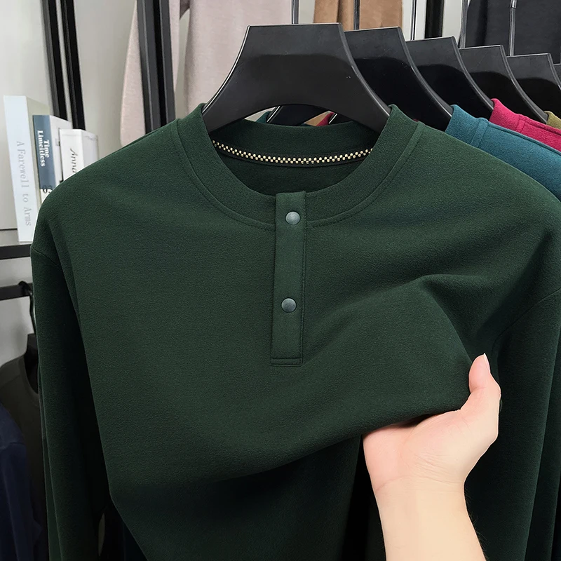 남성용 루즈핏 헨리 풀오버 크루넥 투버튼 긴소매 부드러 - Embellish Knit 리뷰 및 가격