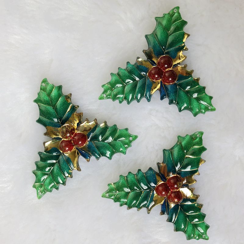 수지 크리스마스 잎 스타일 장식 공예 플랫백 카보숑 장 - Embellishment Glue Craft 리뷰 및 가격