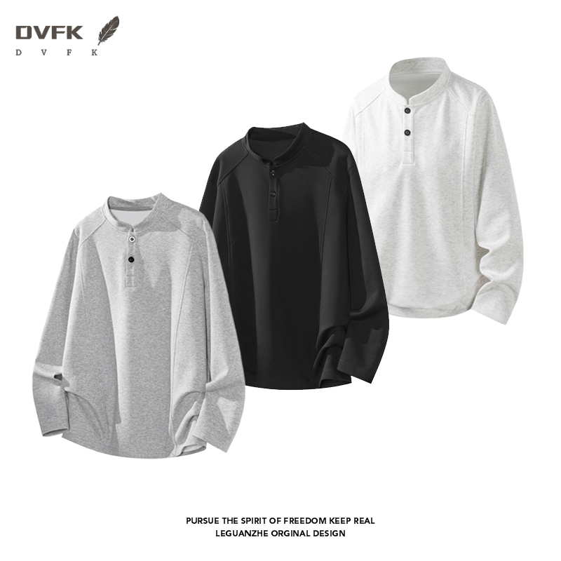 남성 래글런 슬리브 헨리 긴팔 셔츠 하프 버튼 루즈핏  - Embellish Knit 리뷰 및 가격