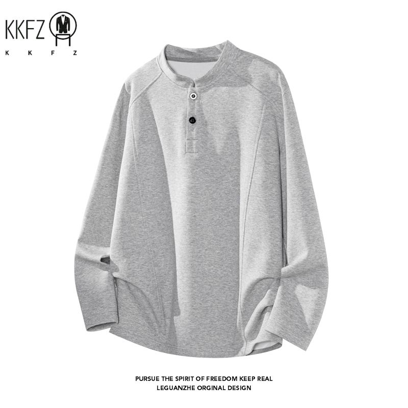 남성용 래글런 슬리브 헨리 풀오버 스탠드 칼라 투버튼  - Embellish Knit 리뷰 및 가격